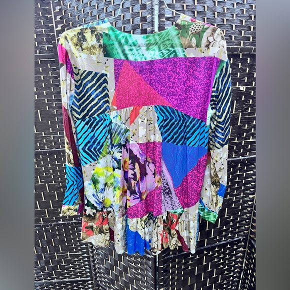 Anthropologie Blouse. NWT. patchwork pattern. Buttery soft. Never worn. - Picture 1 of 6